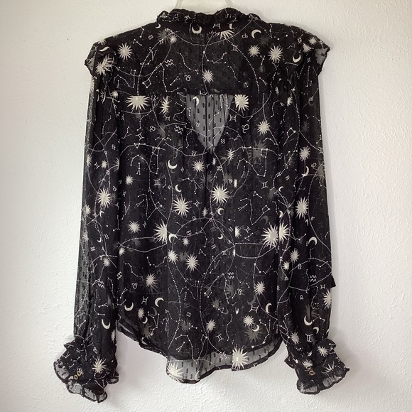 Anthropologie Celestial Puff Sleeve Top Med - Picture 6 of 13